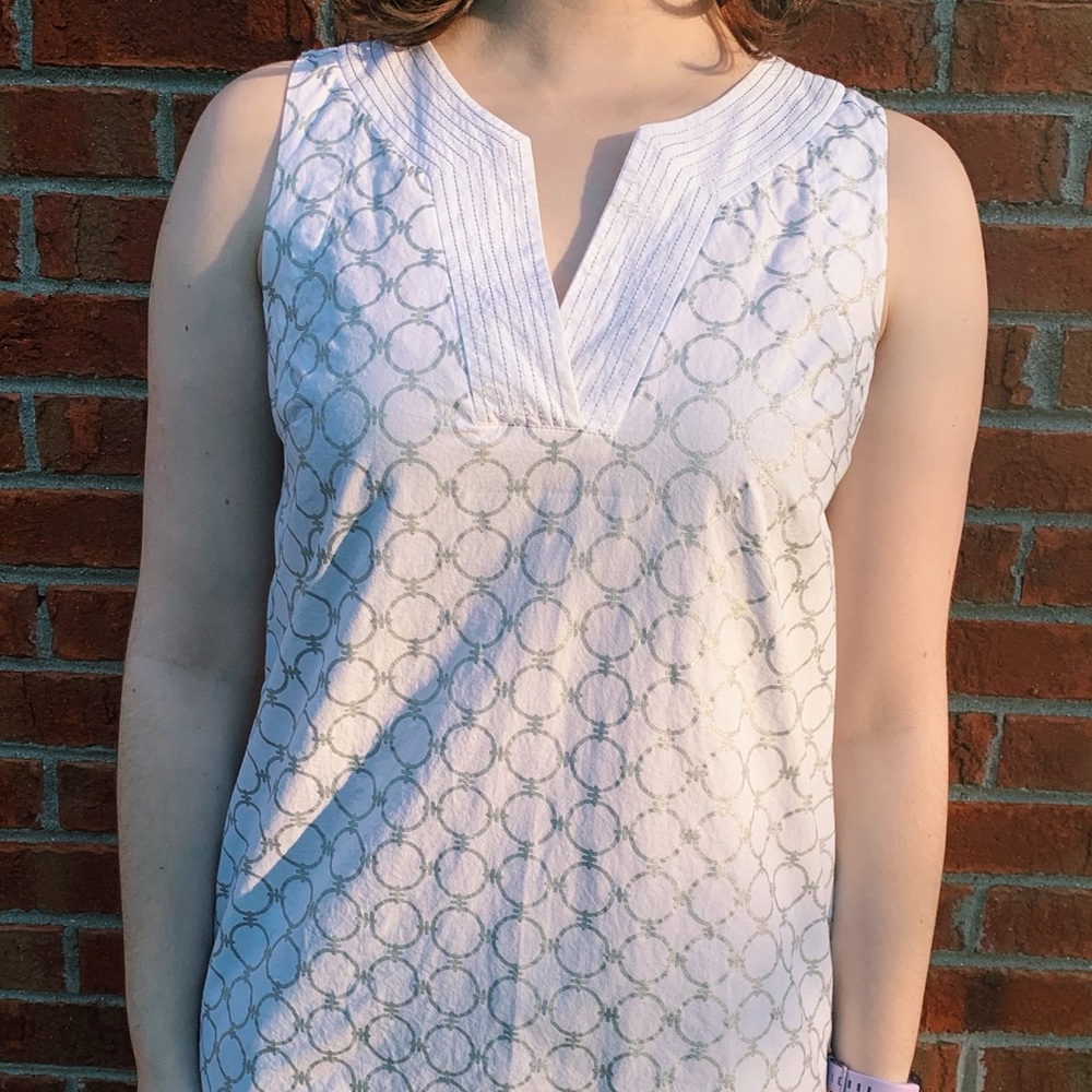 Gretchen Scott Ivory and Silver Dress